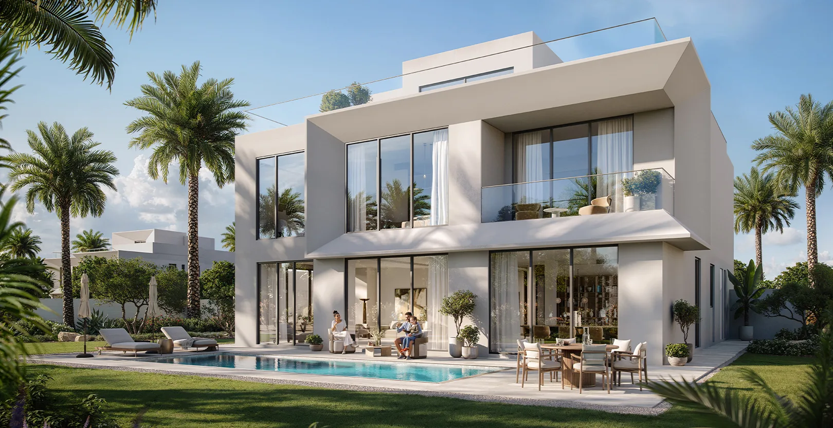 Villa exterior with garden pool — The Oasis by Emaar