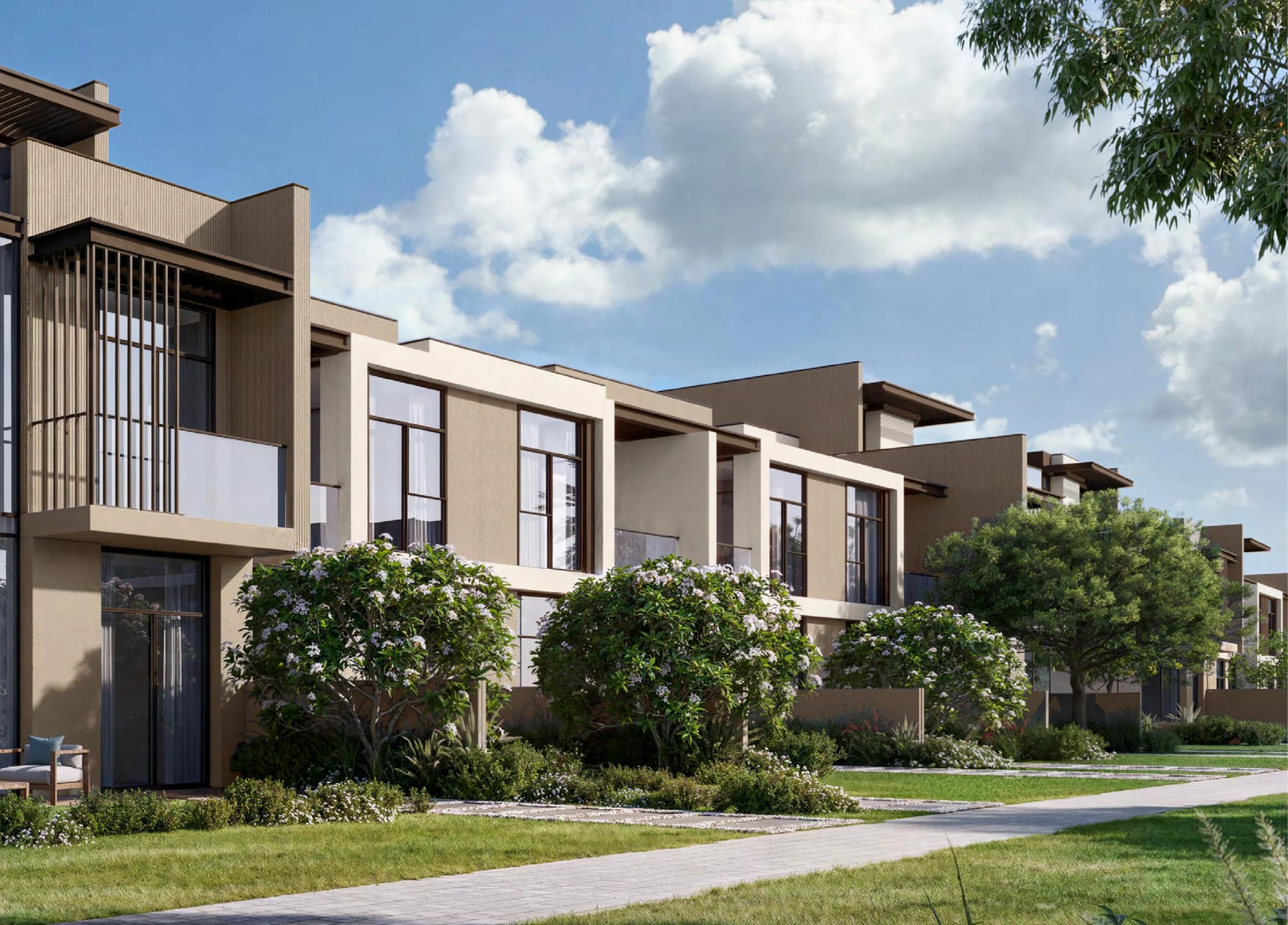 Townhouses entlang der Straße — Villanova — Dubailand